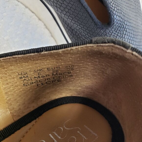 Franco Sarto Flore Black White‎ Academia Reptile Slip-On Womens Shoes Size 8 - Picture 7 of 11